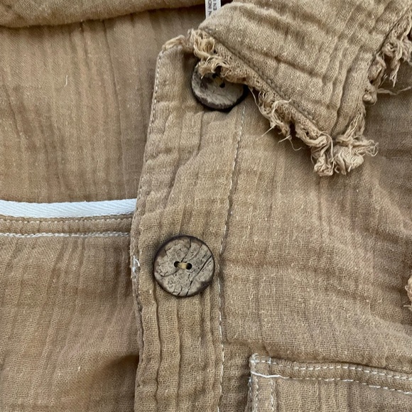 Free People Low Classic Tan Button-Up Cropped Jacket XS sold out everywhere - Picture 8 of 10
